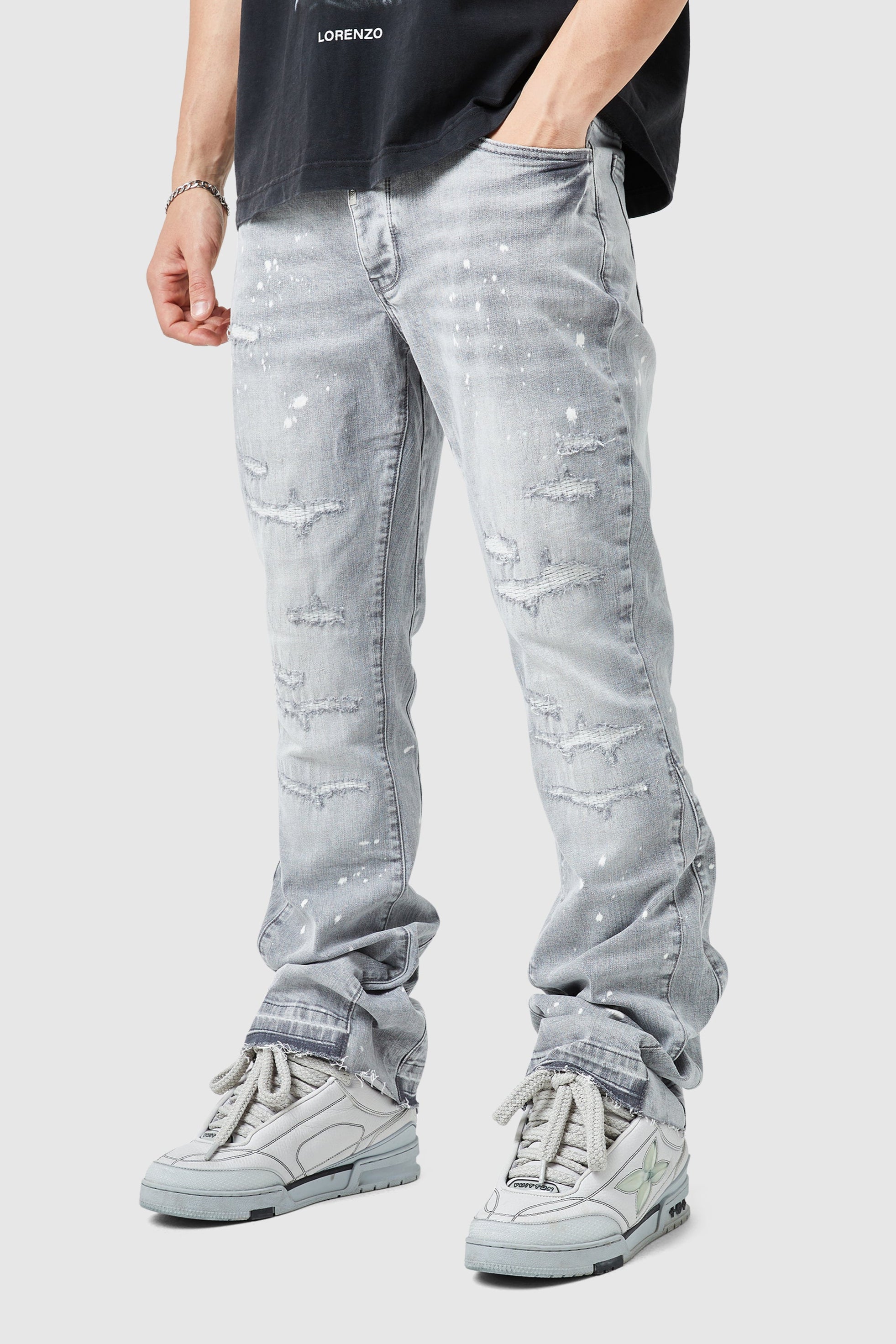Oasis 2.0 Flare Jean - Light Grey ¨C Lorenzo