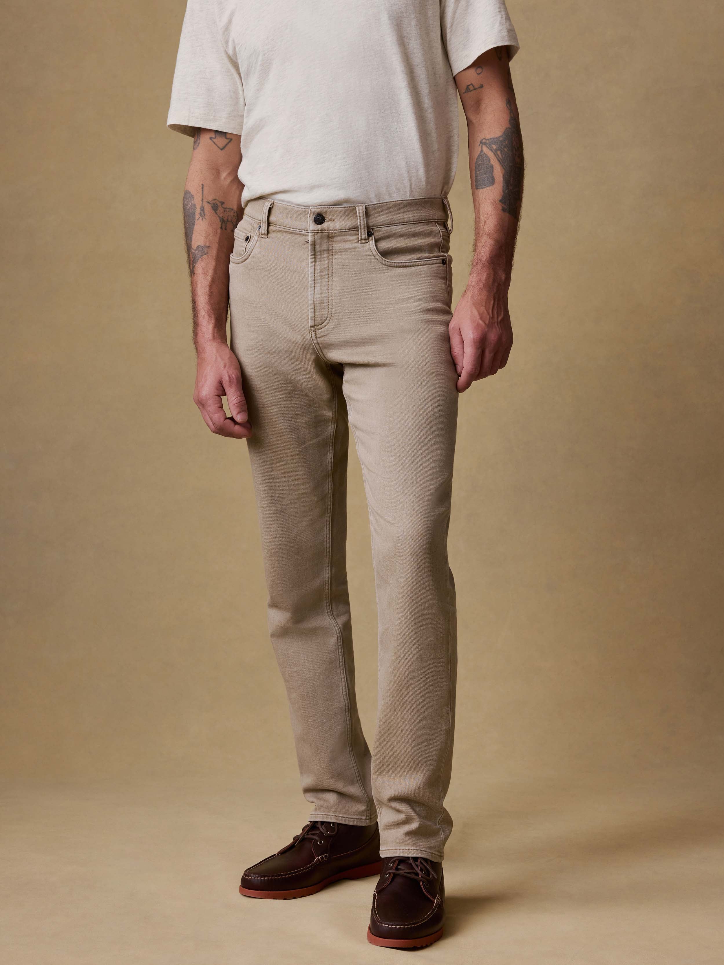 Stretch Terry 5-Pocket Pant - Desert Khaki _ Faherty Brand