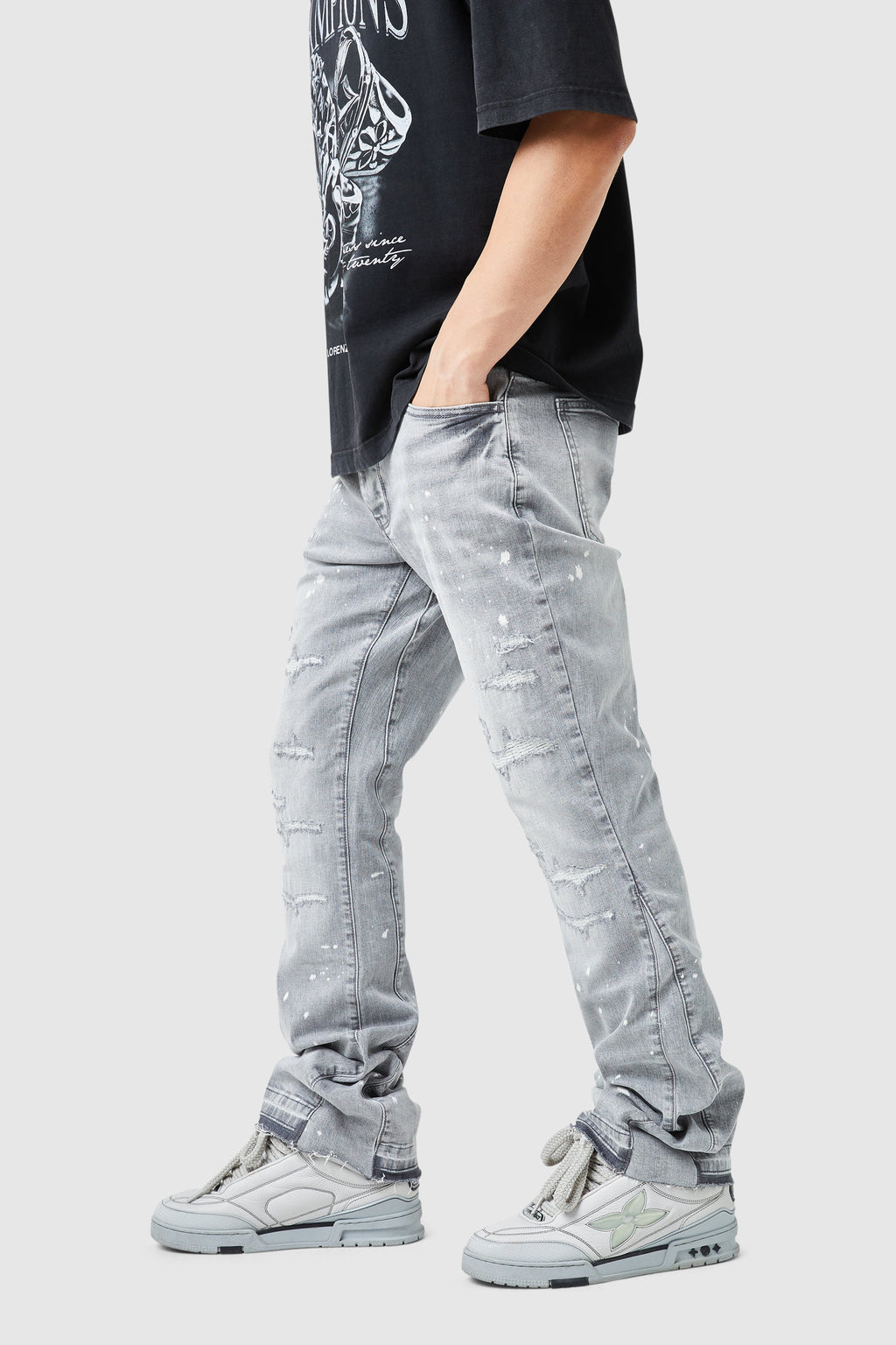 Oasis 2.0 Flare Jean - Light Grey ¨C Lorenzo