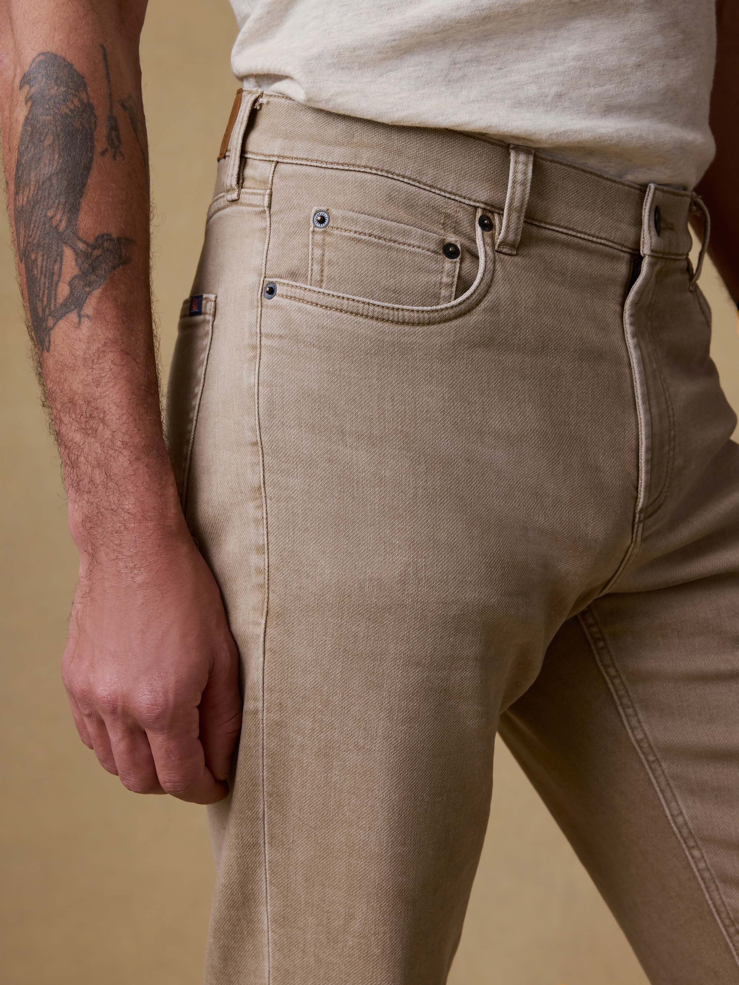 Stretch Terry 5-Pocket Pant - Desert Khaki _ Faherty Brand
