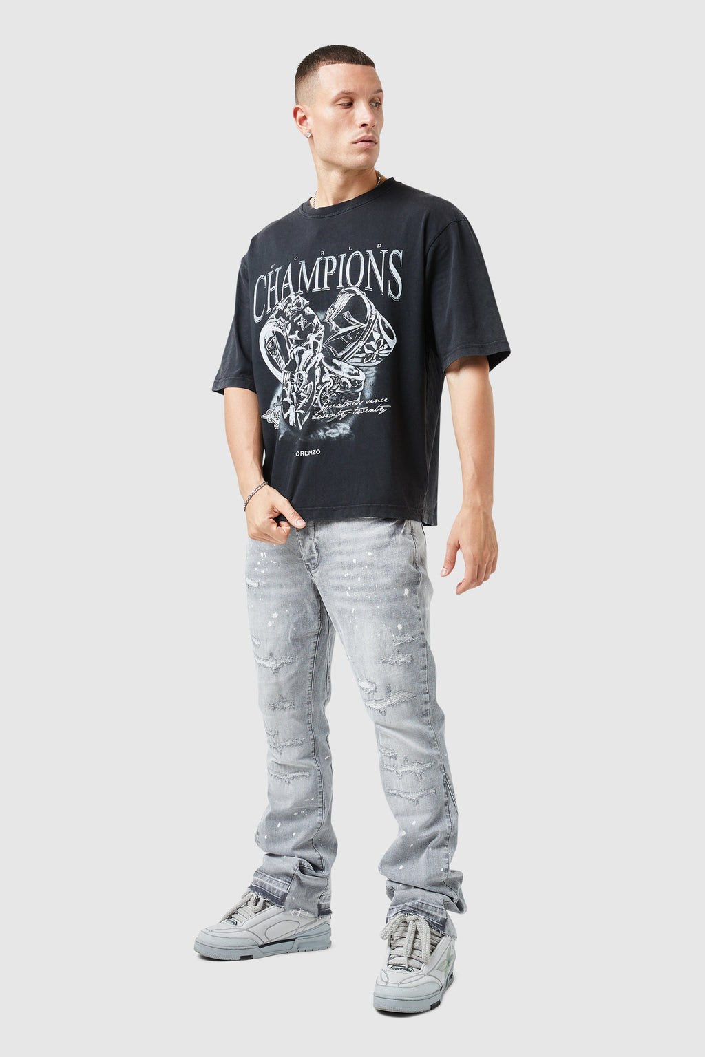 Oasis 2.0 Flare Jean - Light Grey ¨C Lorenzo
