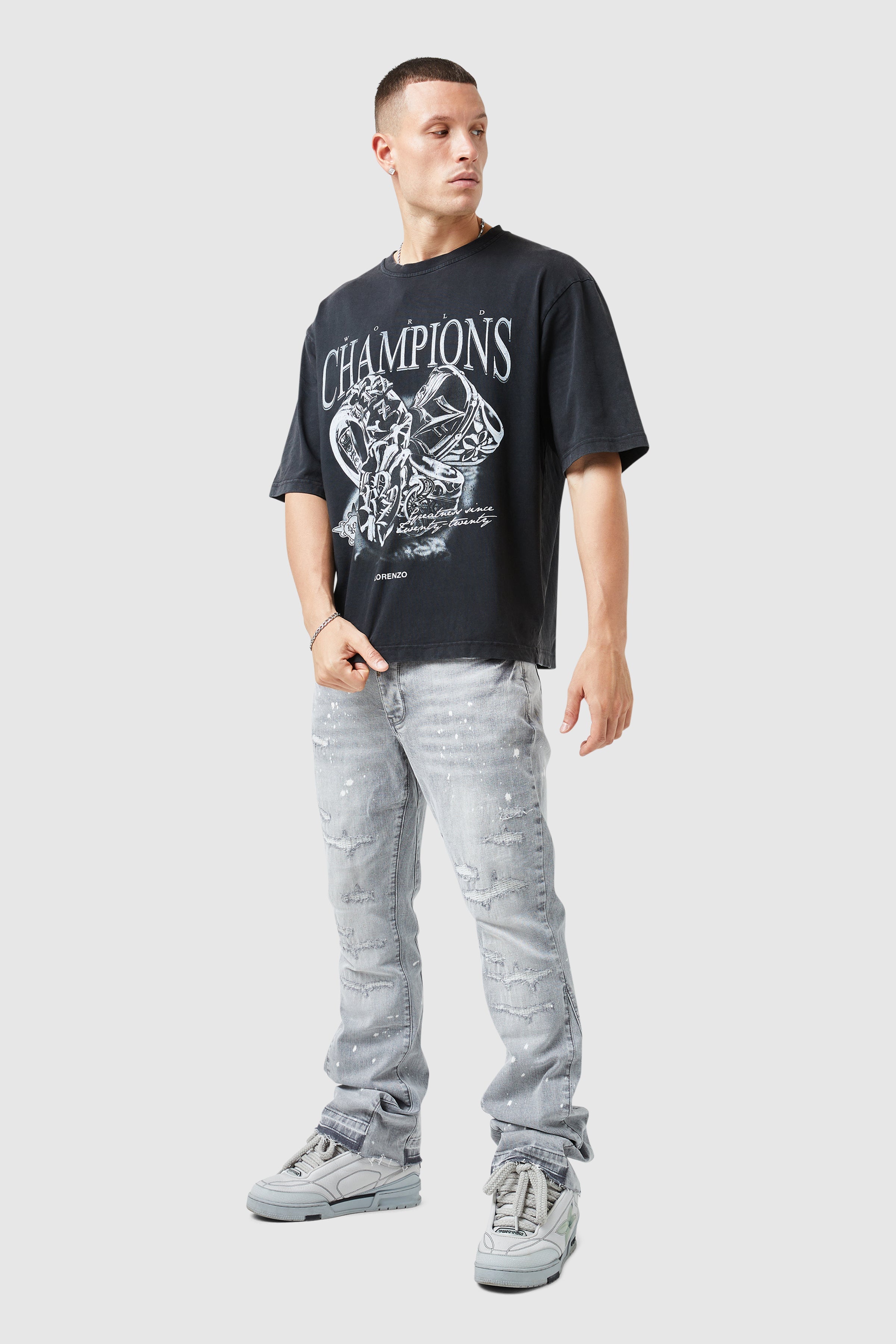 Oasis 2.0 Flare Jean - Light Grey ¨C Lorenzo