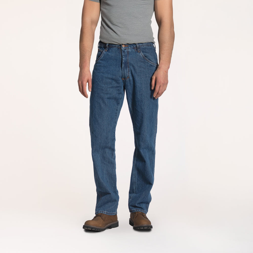 #103 Round House Made in USA 14 oz. Dark Stone Washed 5 Pocket Jean Relaxed Fit Everyday All Purpose ¨C Round House American Made Jeans Made in USA Overalls, Workwear