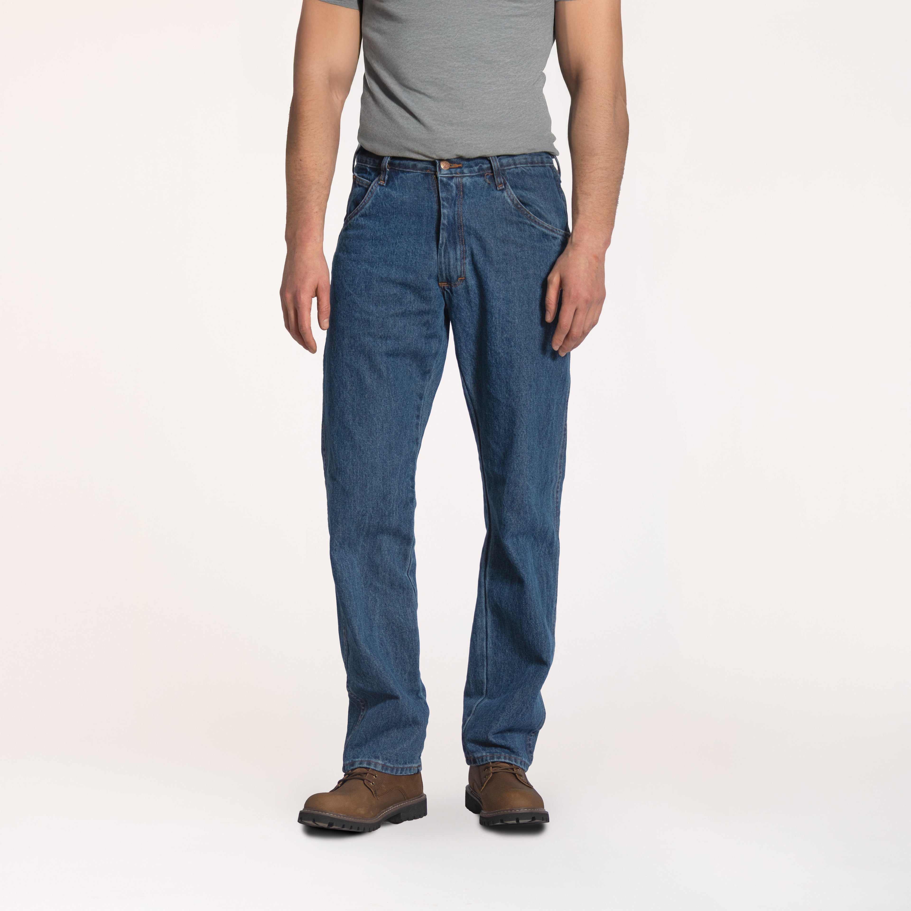 #103 Round House Made in USA 14 oz. Dark Stone Washed 5 Pocket Jean Relaxed Fit Everyday All Purpose ¨C Round House American Made Jeans Made in USA Overalls, Workwear
