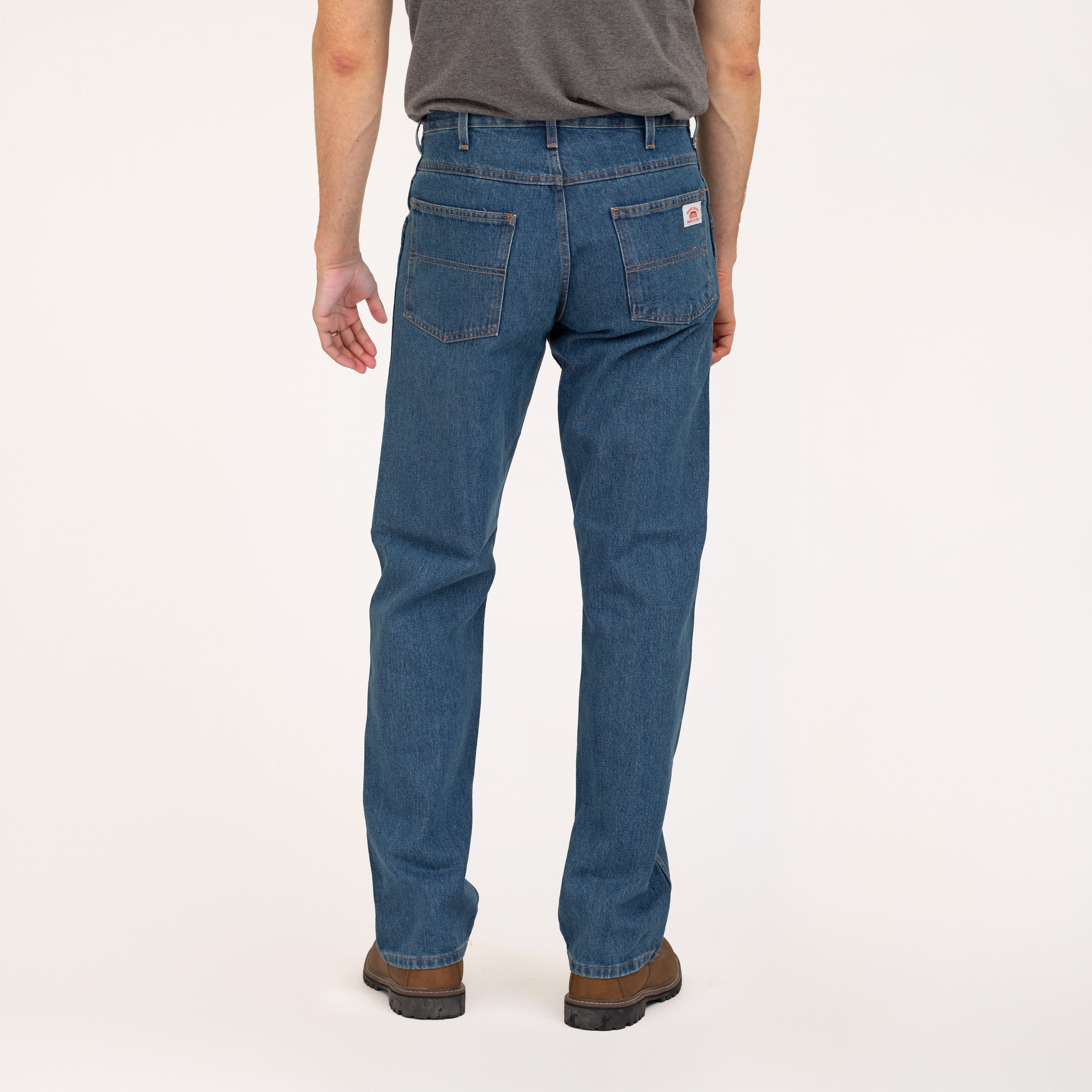 #103 Round House Made in USA 14 oz. Dark Stone Washed 5 Pocket Jean Relaxed Fit Everyday All Purpose ¨C Round House American Made Jeans Made in USA Overalls, Workwear