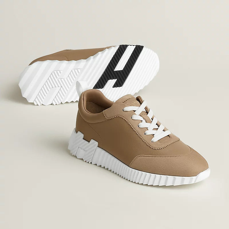 Hermès Bouncing Sneakers – Kraft Beige Sculpted Fashion Shoes - view 1