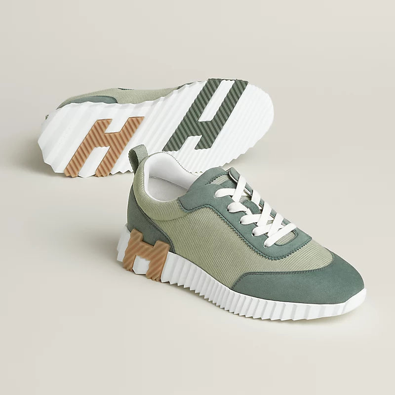 Hermès Bouncing Sneakers – Cedar Green Sculpted Fashion Shoes - view 1