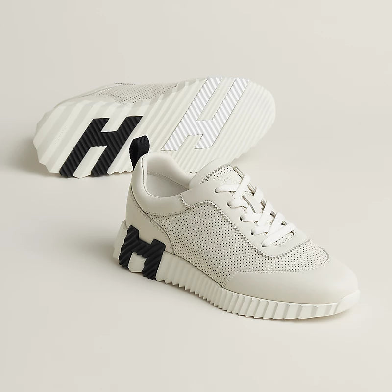 Hermès Bouncing Sneakers – Light Ivory Sculpted Fashion Shoes - view 1