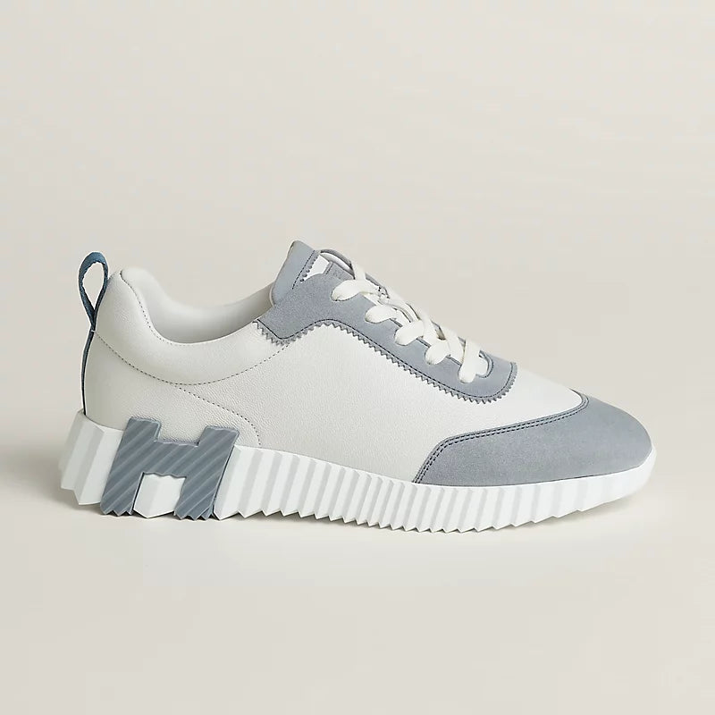 Hermès Bouncing Sneakers – Pebble Blue & White Sculpted Fashion Shoes - view 2