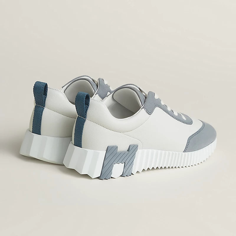Hermès Bouncing Sneakers – Pebble Blue & White Sculpted Fashion Shoes - view 3