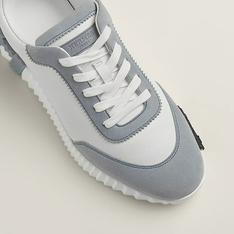 Hermès Bouncing Sneakers – Pebble Blue & White Sculpted Fashion Shoes - view 5