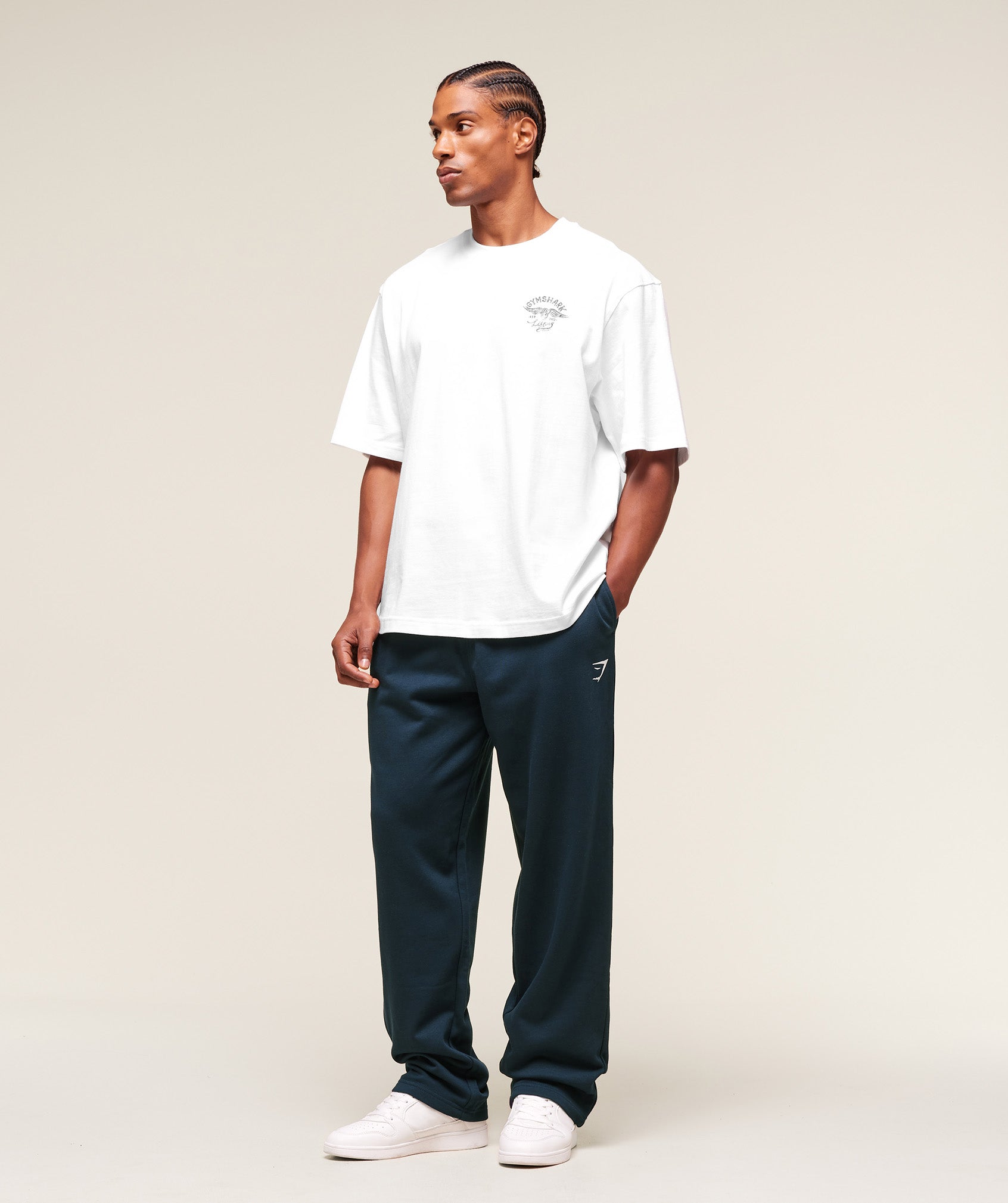 Gymshark Crest Straight Leg Joggers - Navy _ Gymshark