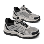 Men's Gray and Black Outdoor Walking Sneakers - studio white background