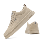 Men's Taupe Low-Top Work Sneakers - studio white background