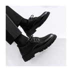 Men's White, Black and Navy Dress Shoes - studio white background