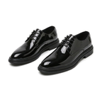 Men's White, Black and Navy Dress Shoes - studio white background